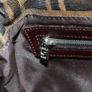 FENDI Zucca Canvas Mamma Baguette Shoulder Bag Black Brown Auth 177212SAV-24