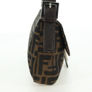 FENDI Zucca Canvas Mamma Baguette Shoulder Bag Black Brown Auth 177212SAV-4