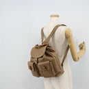 GUCCI Bamboo Backpack Leather Beige Gold 003 1998 0016 Auth 177214-26
