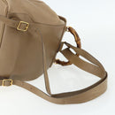 GUCCI Bamboo Backpack Leather Beige Gold 003 1998 0016 Auth 177214-9