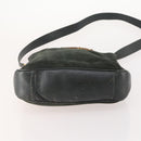GUCCI Bamboo Shoulder Bag Suede 2way Black Gold 001 1705 1638 Auth 177216-11