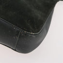 GUCCI Bamboo Shoulder Bag Suede 2way Black Gold 001 1705 1638 Auth 177216-12