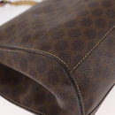 CELINE Macadam Canvas Chain Shoulder Bag PVC Leather Brown Gold Auth 177217-15