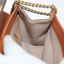 CELINE Macadam Canvas Chain Shoulder Bag PVC Leather Brown Gold Auth 177217-18