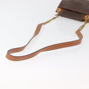 CELINE Macadam Canvas Chain Shoulder Bag PVC Leather Brown Gold Auth 177217-7