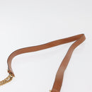 CELINE Macadam Canvas Chain Shoulder Bag PVC Leather Brown Gold Auth 177217-8