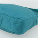 PRADA Shoulder Bag Nylon Turquoise Blue Silver Auth 177218A-9