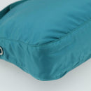 PRADA Shoulder Bag Nylon Turquoise Blue Silver Auth 177218A-14