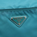 PRADA Shoulder Bag Nylon Turquoise Blue Silver Auth 177218A-18