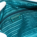 PRADA Shoulder Bag Nylon Turquoise Blue Silver Auth 177218A-19
