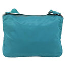 PRADA Shoulder Bag Nylon Turquoise Blue Silver Auth 177218A-2