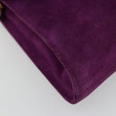 Salvatore Ferragamo Hand Bag Suede Purple Gold Auth 177219A-11