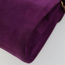 Salvatore Ferragamo Hand Bag Suede Purple Gold Auth 177219A-12