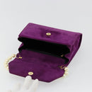Salvatore Ferragamo Hand Bag Suede Purple Gold Auth 177219A-14