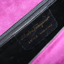 Salvatore Ferragamo Hand Bag Suede Purple Gold Auth 177219A-15