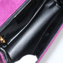 Salvatore Ferragamo Hand Bag Suede Purple Gold Auth 177219A-16