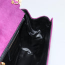 Salvatore Ferragamo Hand Bag Suede Purple Gold Auth 177219A-17