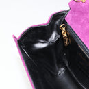 Salvatore Ferragamo Hand Bag Suede Purple Gold Auth 177219A-18