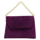 Salvatore Ferragamo Hand Bag Suede Purple Gold Auth 177219A-2