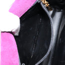 Salvatore Ferragamo Hand Bag Suede Purple Gold Auth 177219A-20