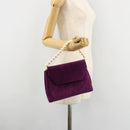 Salvatore Ferragamo Hand Bag Suede Purple Gold Auth 177219A-21