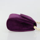 Salvatore Ferragamo Hand Bag Suede Purple Gold Auth 177219A-4