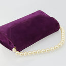 Salvatore Ferragamo Hand Bag Suede Purple Gold Auth 177219A-6