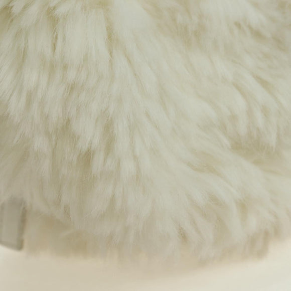 CHANEL Chain Shoulder Bag Fur White Silver CC Auth 177221V