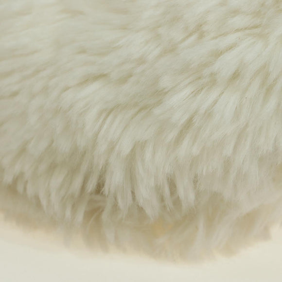 CHANEL Chain Shoulder Bag Fur White Silver CC Auth 177221V