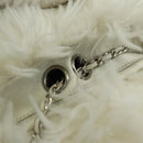 CHANEL Chain Shoulder Bag Fur White Silver CC Auth 177221V-14