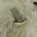 CHANEL Chain Shoulder Bag Fur White Silver CC Auth 177221V-15