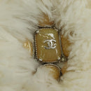 CHANEL Chain Shoulder Bag Fur White Silver CC Auth 177221V-16
