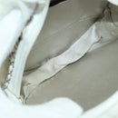 CHANEL Chain Shoulder Bag Fur White Silver CC Auth 177221V-18