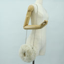 CHANEL Chain Shoulder Bag Fur White Silver CC Auth 177221V-22