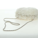 CHANEL Chain Shoulder Bag Fur White Silver CC Auth 177221V-7