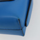 Salvatore Ferragamo Gancini Hand Bag Leather Blue Silver Auth 177222A-15