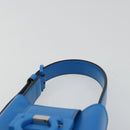 Salvatore Ferragamo Gancini Hand Bag Leather Blue Silver Auth 177222A-8