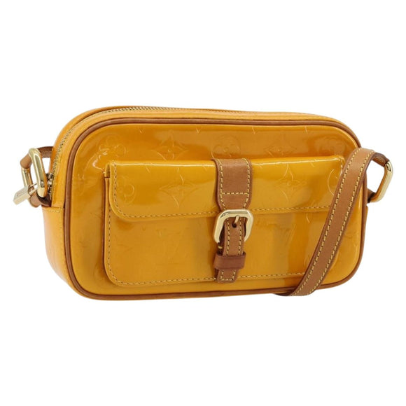 LOUIS VUITTON Monogram Vernis Christy MM Shoulder Bag Jaune M91108 Auth 177224