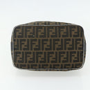FENDI Zucca Canvas Hand Bag Black Brown Auth 177235-10