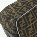 FENDI Zucca Canvas Hand Bag Black Brown Auth 177235-12