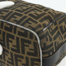 FENDI Zucca Canvas Hand Bag Black Brown Auth 177235-13