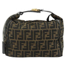 FENDI Zucca Canvas Hand Bag Black Brown Auth 177235-2