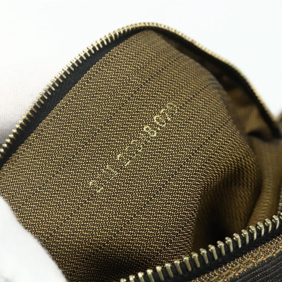 FENDI Zucca Canvas Hand Bag Black Brown Auth 177235
