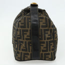 FENDI Zucca Canvas Hand Bag Black Brown Auth 177235-5