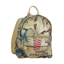 CHANEL Graphic Backpack Coated Canvas Gold CC Auth 177236SM-1
