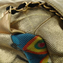 CHANEL Graphic Backpack Coated Canvas Gold CC Auth 177236SM-12