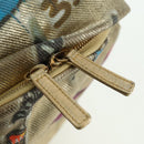 CHANEL Graphic Backpack Coated Canvas Gold CC Auth 177236SM-16