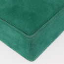 Christian Dior Chain Shoulder Bag Suede Green Gold Auth 177237A-10