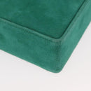 Christian Dior Chain Shoulder Bag Suede Green Gold Auth 177237A-12