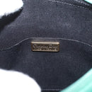 Christian Dior Chain Shoulder Bag Suede Green Gold Auth 177237A-15